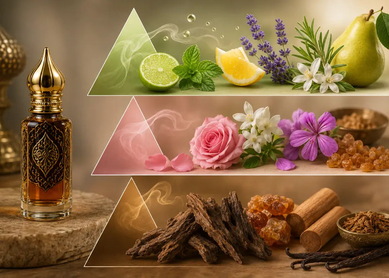 Fragrance Notes Explained: Understanding Top, Middle & Base Notes in Attars